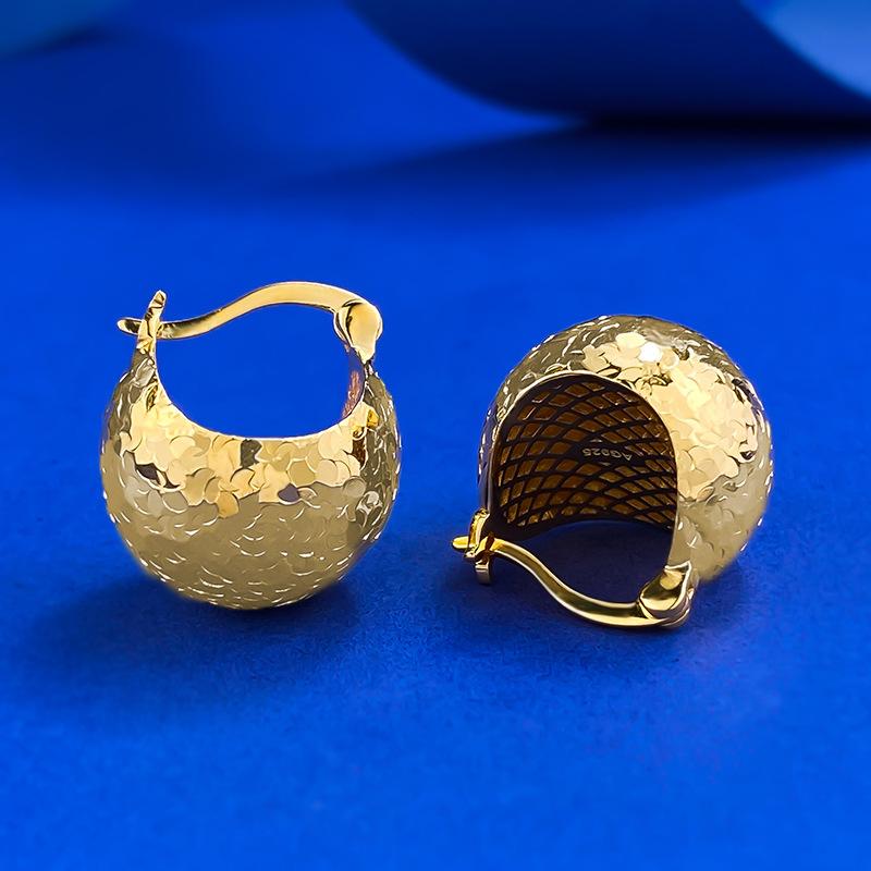 NO.183 S925 Sterling Silver Ice Crushing Ball Lamp Earrings Glittering daily life Earrings Springtok