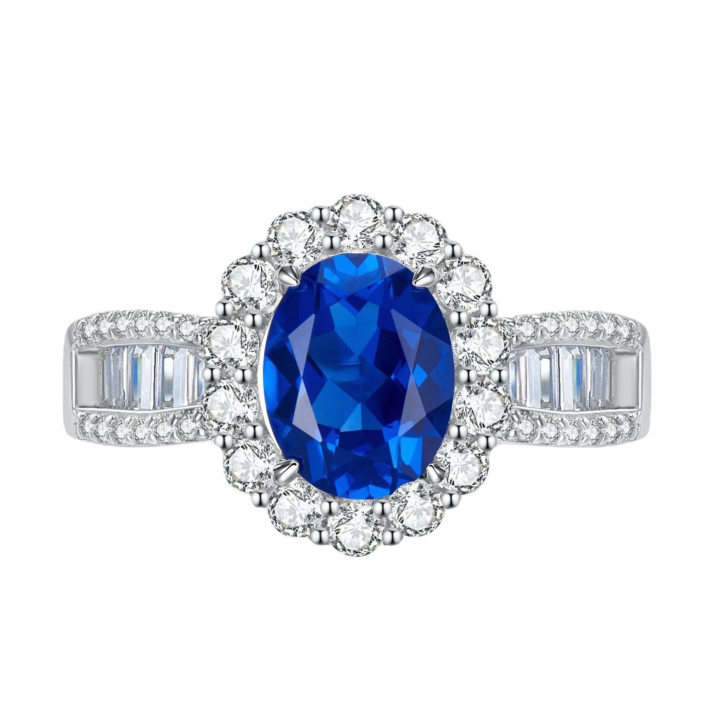 NO.055 S925 Sterling Silver Oval Cut Vintage Oval Ring 7*9mm 6A Cubic Zirconia Ring fashion jewelry accessory woman girl promise ring Springtok