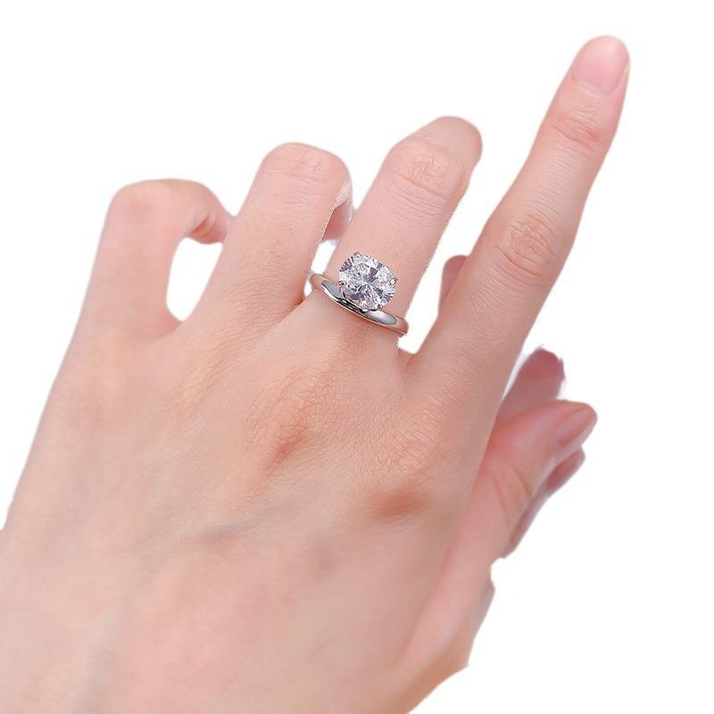 NO.229 S925 sterling silver oval cut oval high carbon ring 8*10mm 6A cubic zirconia ring fashion jewelry accessory woman girl promise ring Springtok