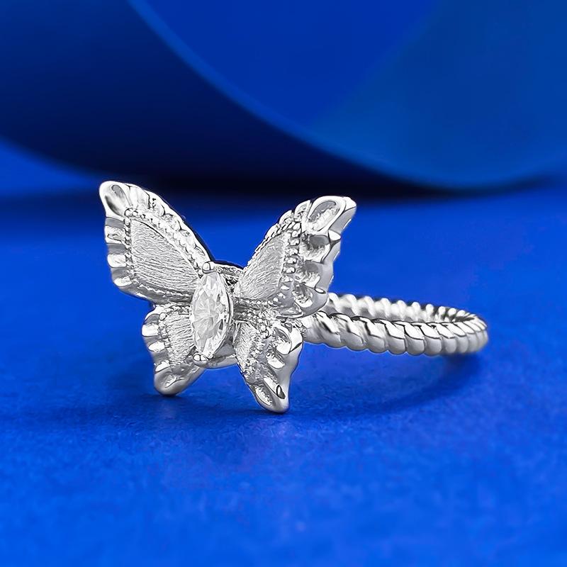 NO.227 S925 Sterling Silver Brushed Dream Butterfly Ring fashion jewelry accessory woman girl promise ring Springtok