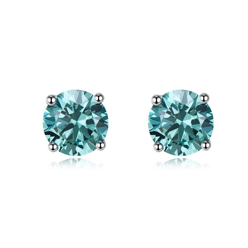 NO.178 S925 Sterling Silver Eight Arrows and Eight Hearts Cut Round Earring 8mm 6A Cubic Zirconia Earring Springtok Springtok