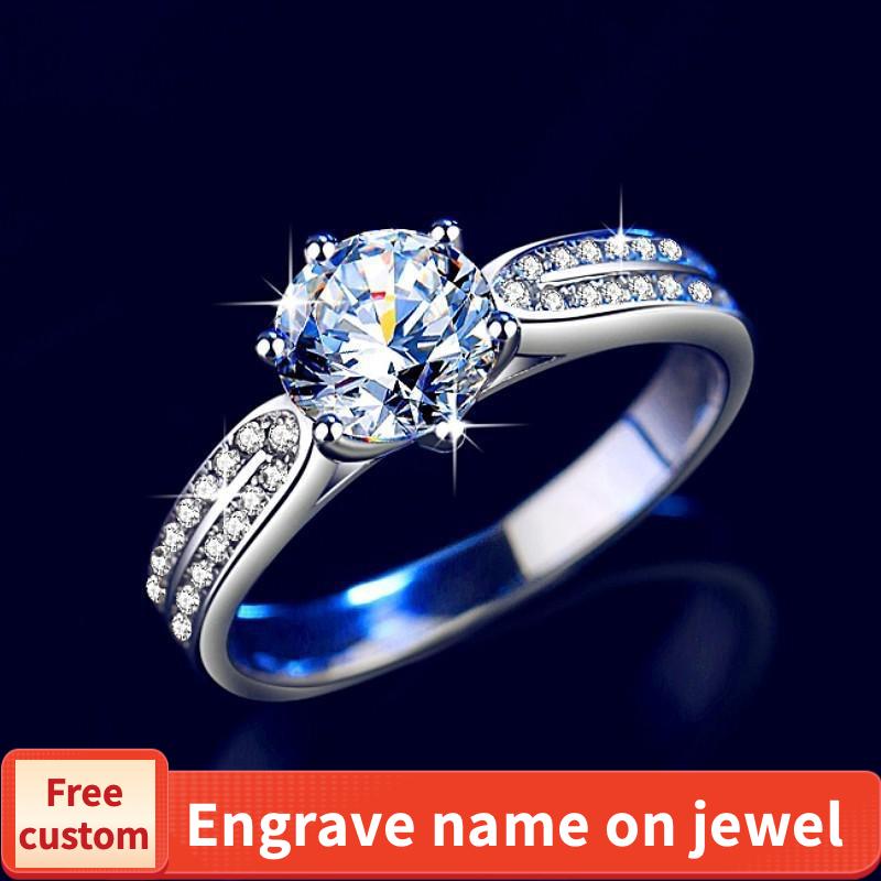 NO.115 S925 Sterling Silver Star Queen Ring Synthetic Moissanite Ring fashion jewelry accessory woman girl promise ring Springtok