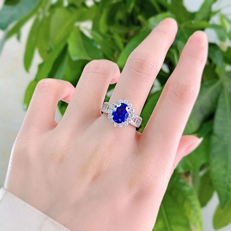 NO.055 S925 Sterling Silver Oval Cut Vintage Oval Ring 7*9mm 6A Cubic Zirconia Ring fashion jewelry accessory woman girl promise ring Springtok