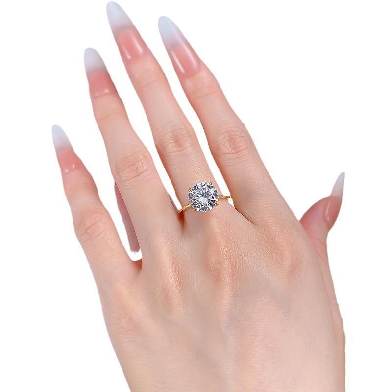 NO.080 S925 Sterling Silver Eight arrows and eight hearts Cut Round Ring 10mm 6A Cubic Zirconia Ring fashion jewelry accessory woman girl promise ring Springtok