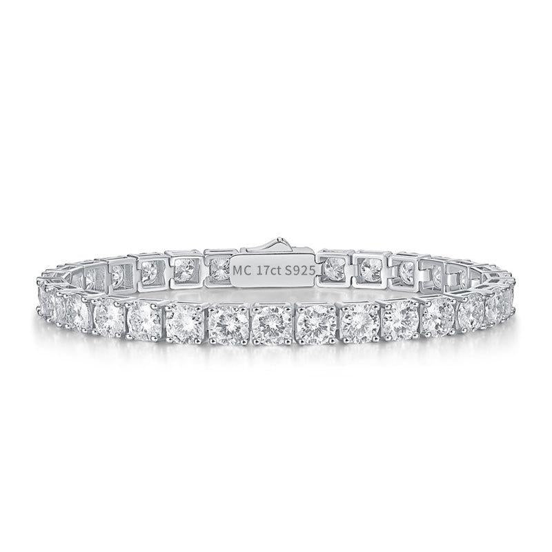NO.225 S925 Sterling Silver Synthetic Moissanite Tennis Bracelet