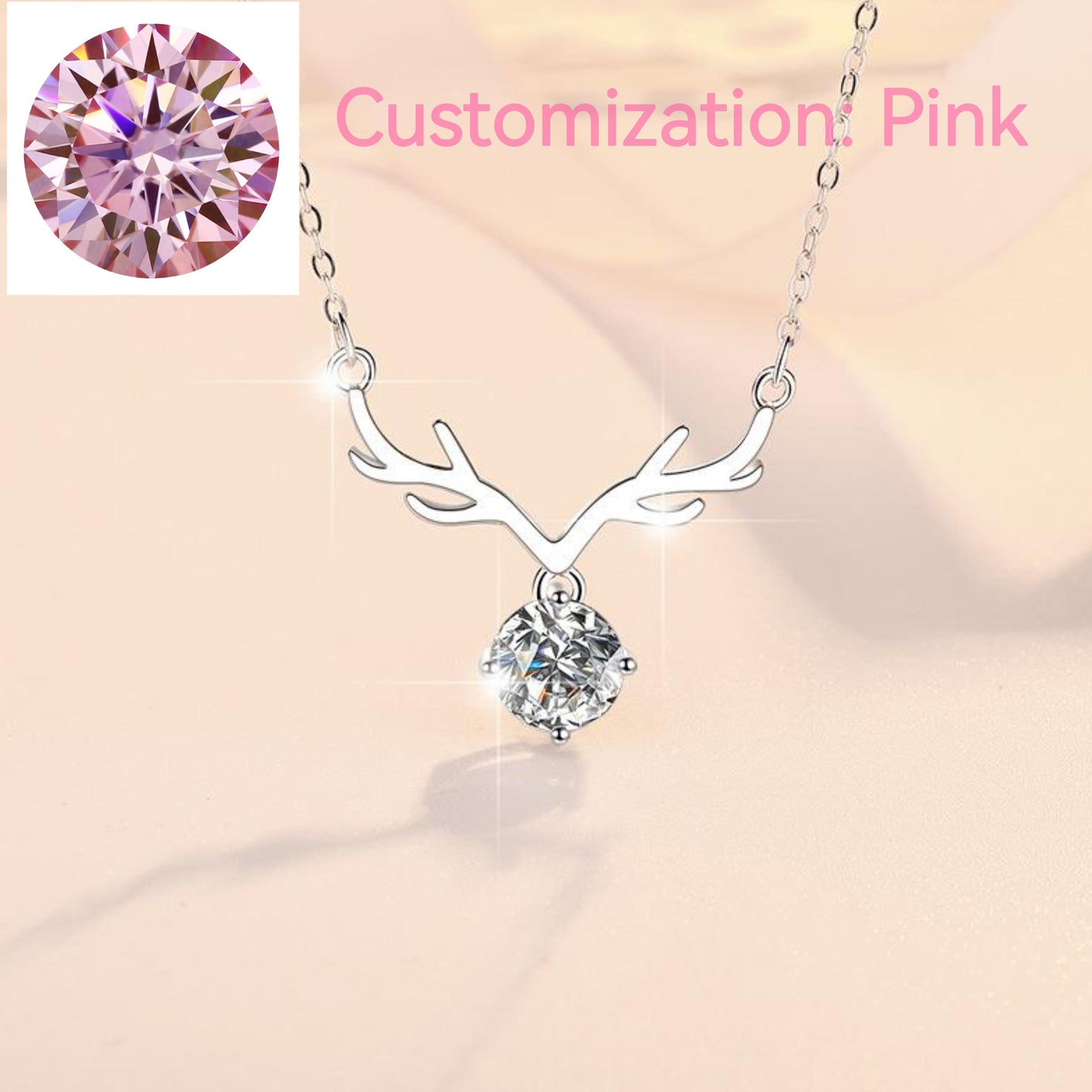 NO.207 S925 Sterling Silver Holiday Synthetic Moissanite Necklace Birthday Gift Minimalist Pendant Necklace Springtok