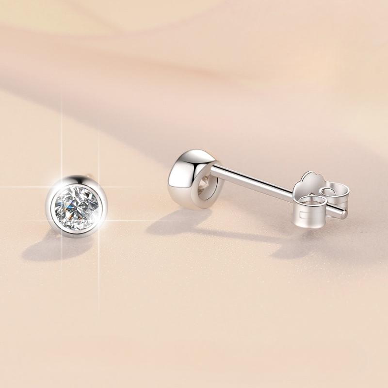 NO.167 S925 Sterling Silver Bubble Stud Earrings Synthetic Moissanite Stud Earrings Glittering daily life Earrings Springtok