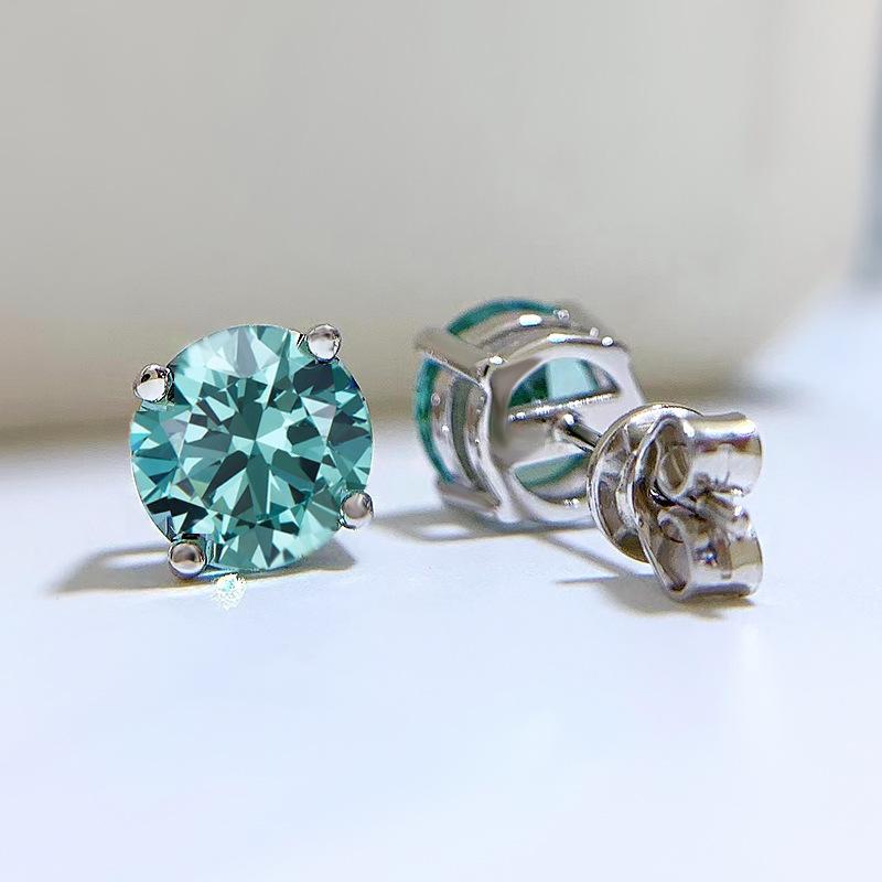 NO.178 S925 Sterling Silver Eight Arrows and Eight Hearts Cut Round Earring 8mm 6A Cubic Zirconia Earring Springtok Springtok