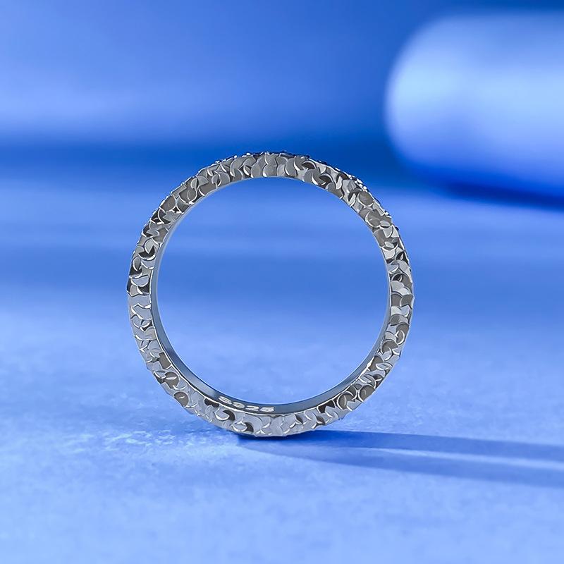 S925 Sterling Silver Crushed Ice Ring 6A Cubic Zirconia Ring