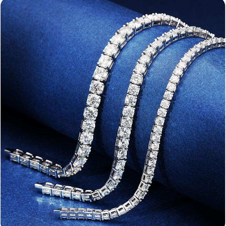 NO.225 S925 Sterling Silver Synthetic Moissanite Tennis Bracelet