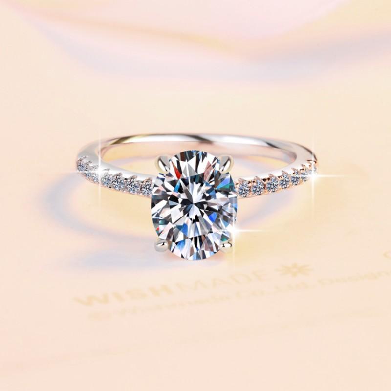 NO.041 6A Cubic Zirconia S925 Sterling Silver Pigeon egg 2 Carat Ring fashion jewelry accessory woman girl promise ring Springtok