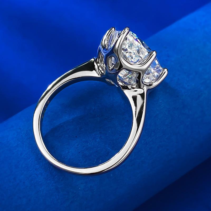 NO.033 S920ng silver Pear Ice Flower Cut Pear Ring 12*18mm 8A Cubic Zirconia Ring fashion jewelry accessory woman girl promise ring Springtok