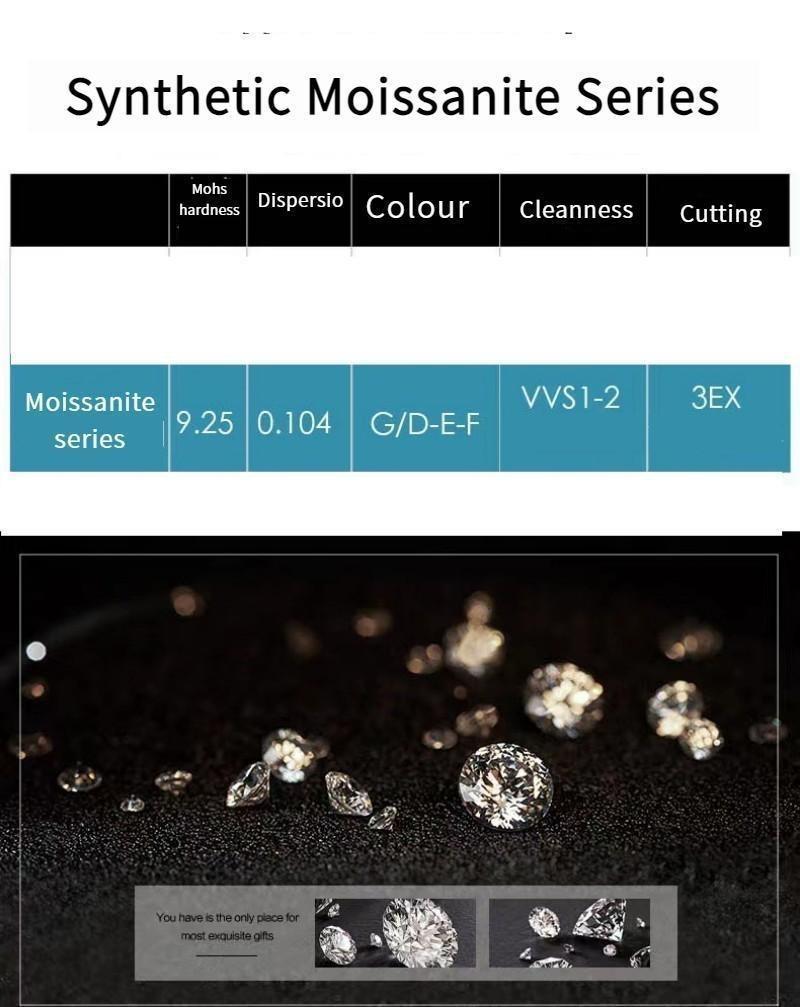 NO.162 S925 Sterling Silver High Grade Synthetic Moissanite Square Stud Earrings High Grade Of D Color E Cut VVS1 Clarity valentine gift elegant stud earring minimalist new style Springtok