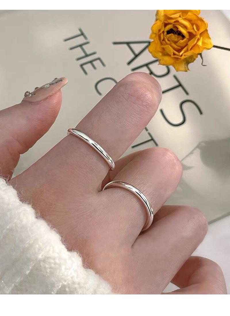 S925 Sterling Silver Simple Minimalist Open Ring for Women - 527(45%)
