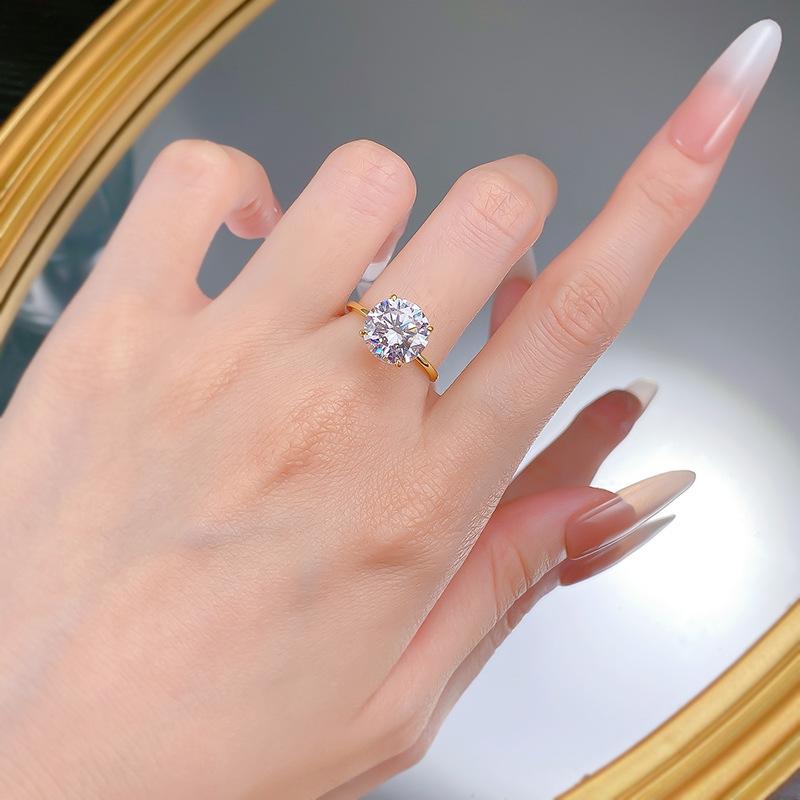 NO.080 S925 Sterling Silver Eight arrows and eight hearts Cut Round Ring 10mm 6A Cubic Zirconia Ring fashion jewelry accessory woman girl promise ring Springtok
