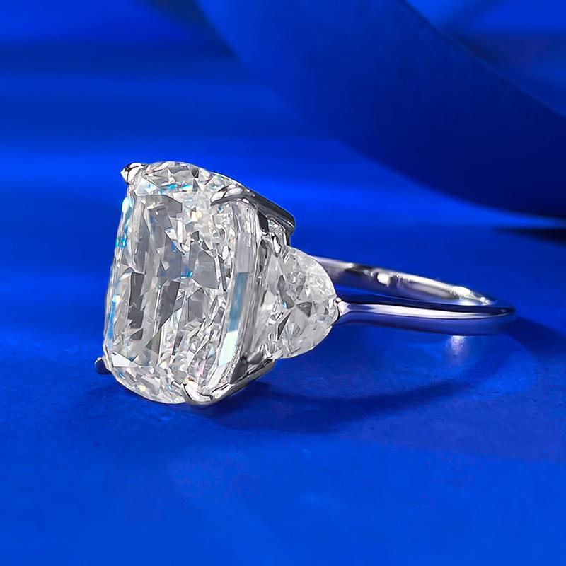 NO.047 S925 Sterling Silver Ice Flower Cut Pigeon eggs Ring 9*13 8A Cubic Zirconia Ring fashion jewelry accessory woman girl promise ring Springtok