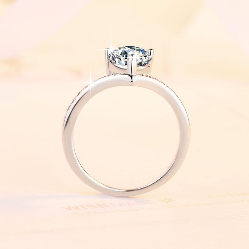 NO.137 S925 Sterling Silver Pear-shaped Crown Ring Synthetic Moissanite Ring fashion jewelry accessory woman girl promise ring Springtok