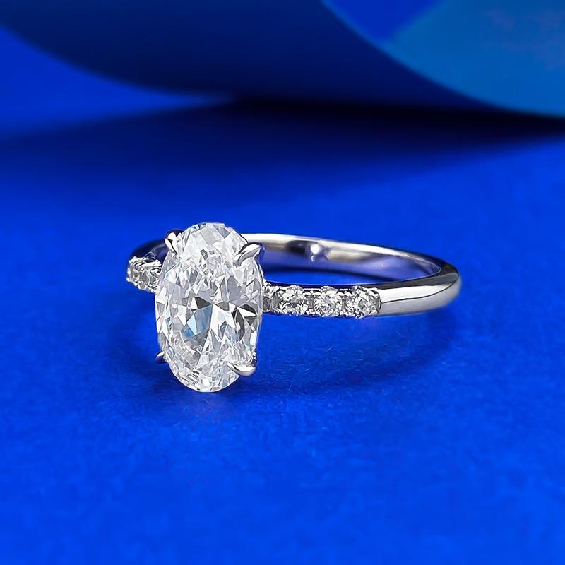 NO.051 S925 Sterling Silver Oval Cut Oval Ring 6*9mm 6A Cubic Zirconia Ring fashion jewelry accessory woman girl promise ring Springtok