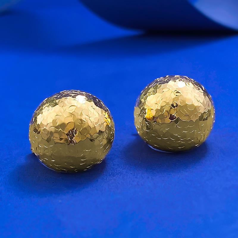 NO.183 S925 Sterling Silver Ice Crushing Ball Lamp Earrings Glittering daily life Earrings Springtok