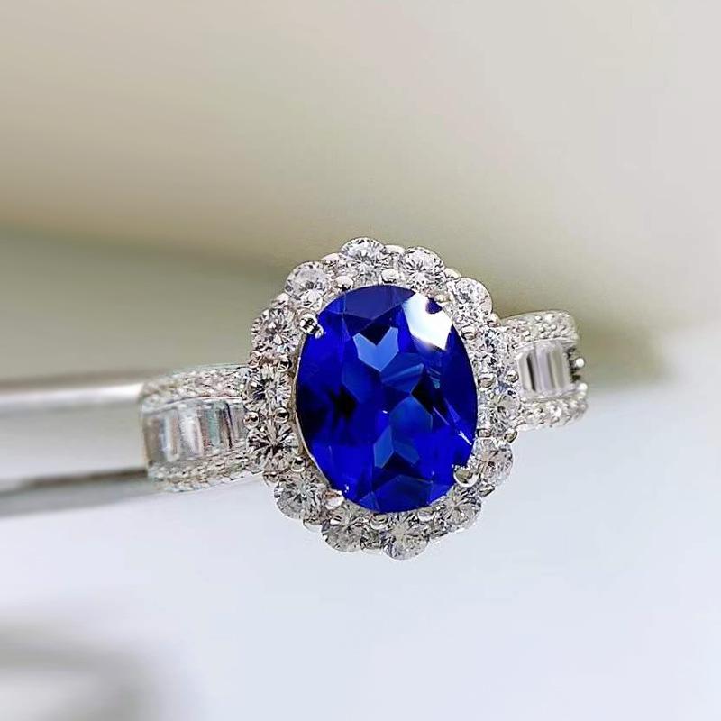 NO.055 S925 Sterling Silver Oval Cut Vintage Oval Ring 7*9mm 6A Cubic Zirconia Ring fashion jewelry accessory woman girl promise ring Springtok