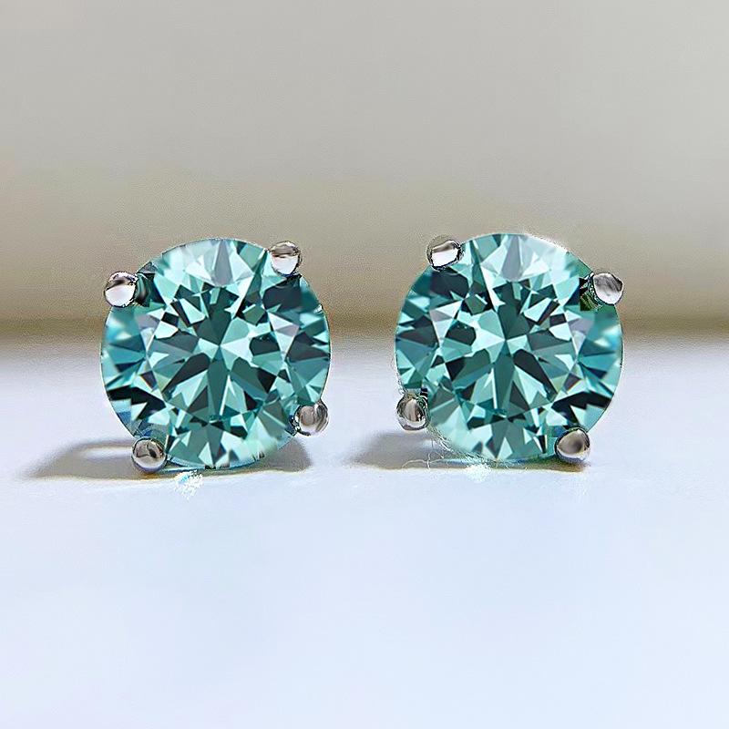 NO.178 S925 Sterling Silver Eight Arrows and Eight Hearts Cut Round Earring 8mm 6A Cubic Zirconia Earring Springtok Springtok