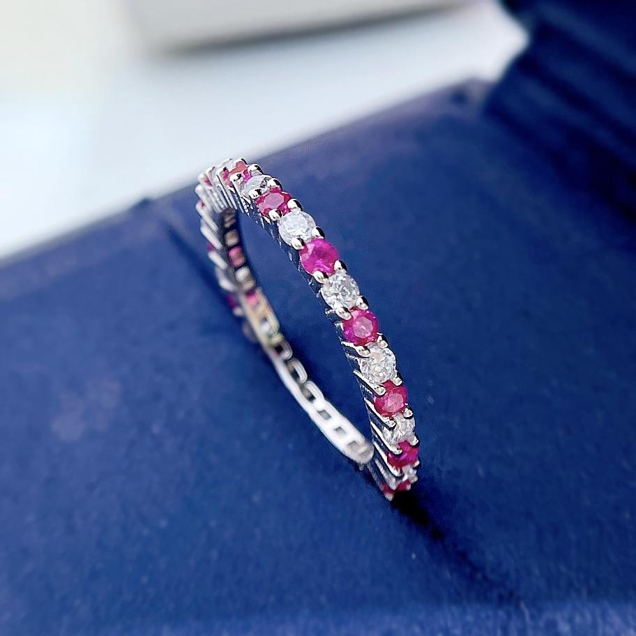 NO.096 S925 Sterling Silver Color Fine Row Ring 6A Cubic Zirconia Ring fashion jewelry accessory woman girl promise ring Springtok