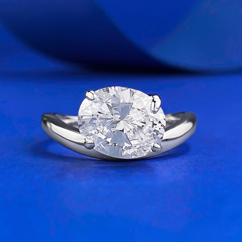 NO.229 S925 sterling silver oval cut oval high carbon ring 8*10mm 6A cubic zirconia ring fashion jewelry accessory woman girl promise ring Springtok