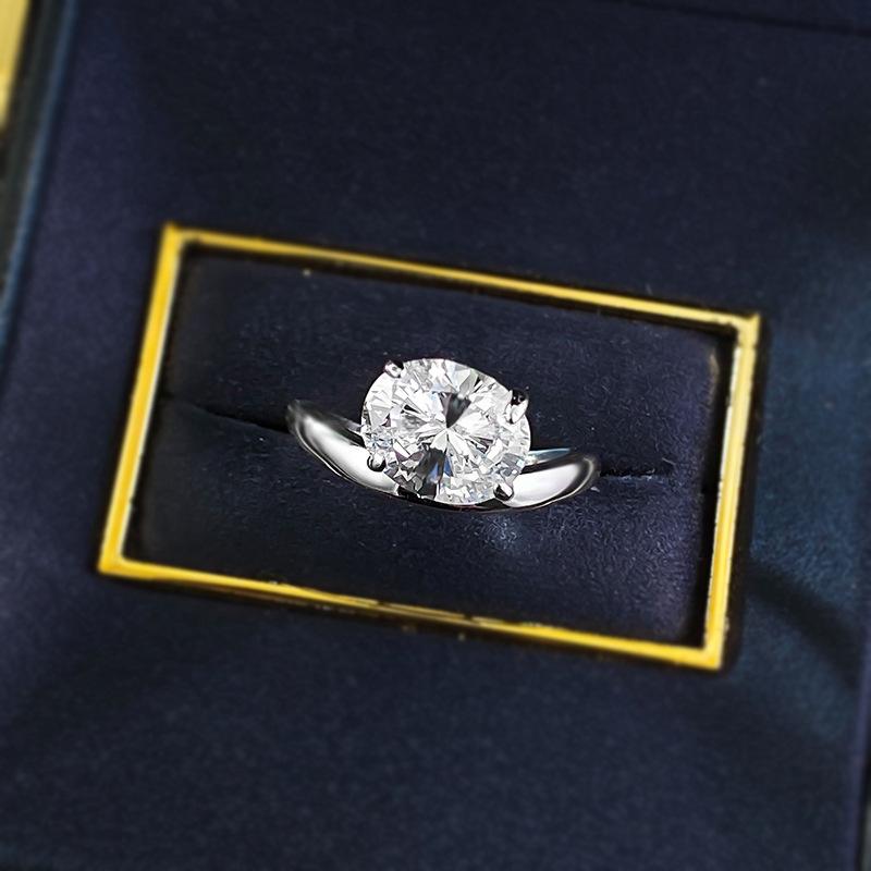 NO.229 S925 sterling silver oval cut oval high carbon ring 8*10mm 6A cubic zirconia ring fashion jewelry accessory woman girl promise ring Springtok