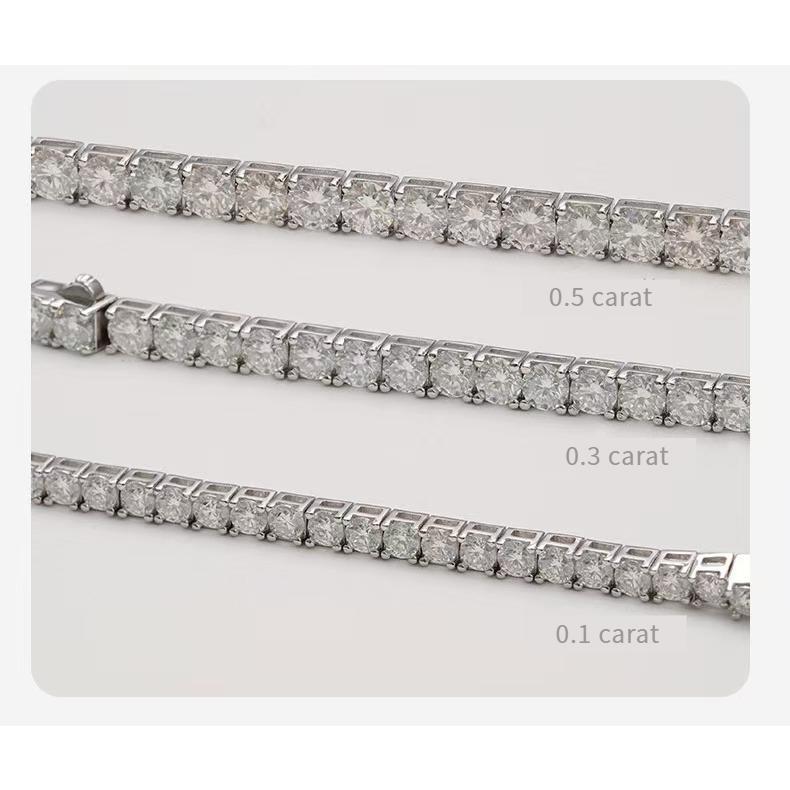 NO.225 S925 Sterling Silver Synthetic Moissanite Tennis Bracelet