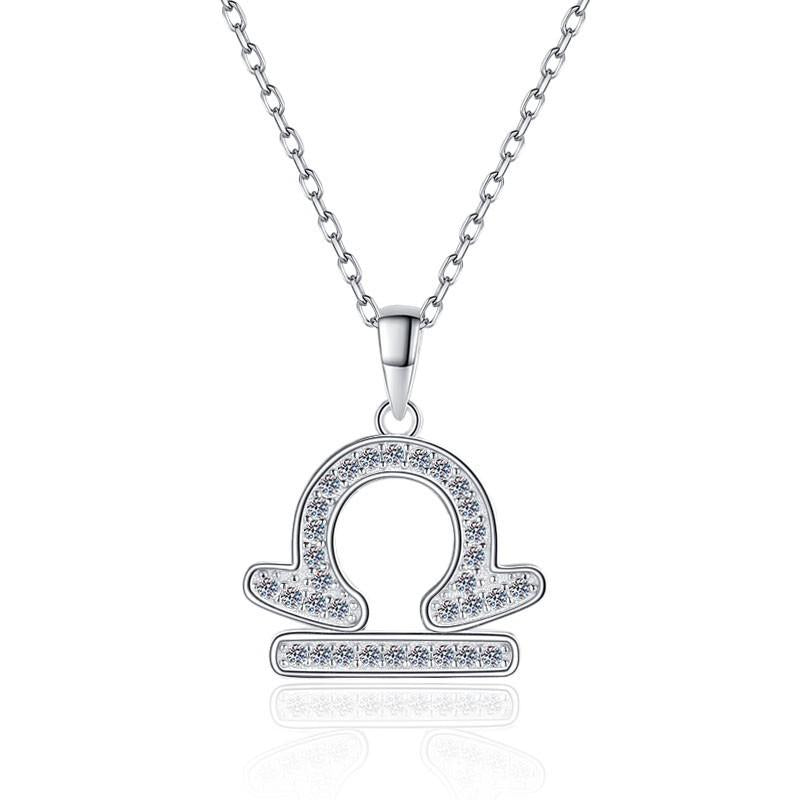 NO.206 S925 Sterling Silver Twelve Constellations Synthetic Moissanite Necklace Birthday Gift Minimalist Pendant Necklace Springtok