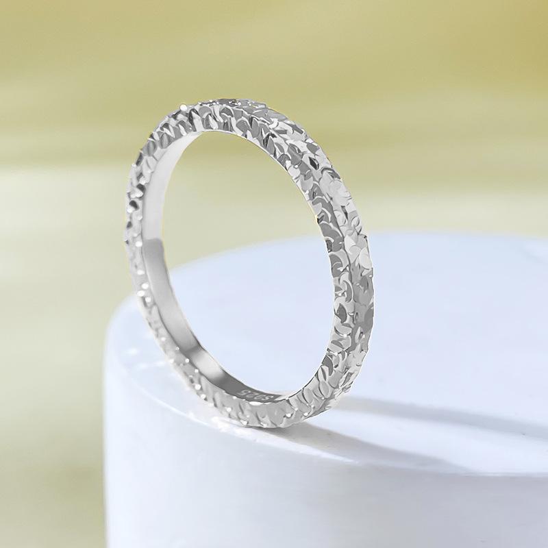 S925 Sterling Silver Crushed Ice Ring 6A Cubic Zirconia Ring