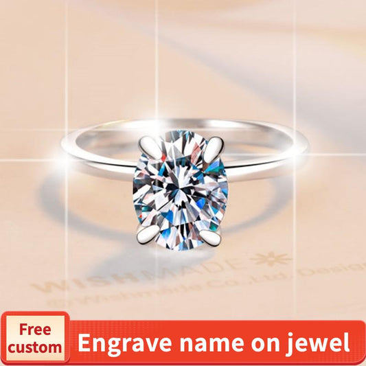 NO.008 6A Cubic Zirconia S925 Sterling Silver Oval Ring fashion jewelry accessory woman girl promise ring Springtok
