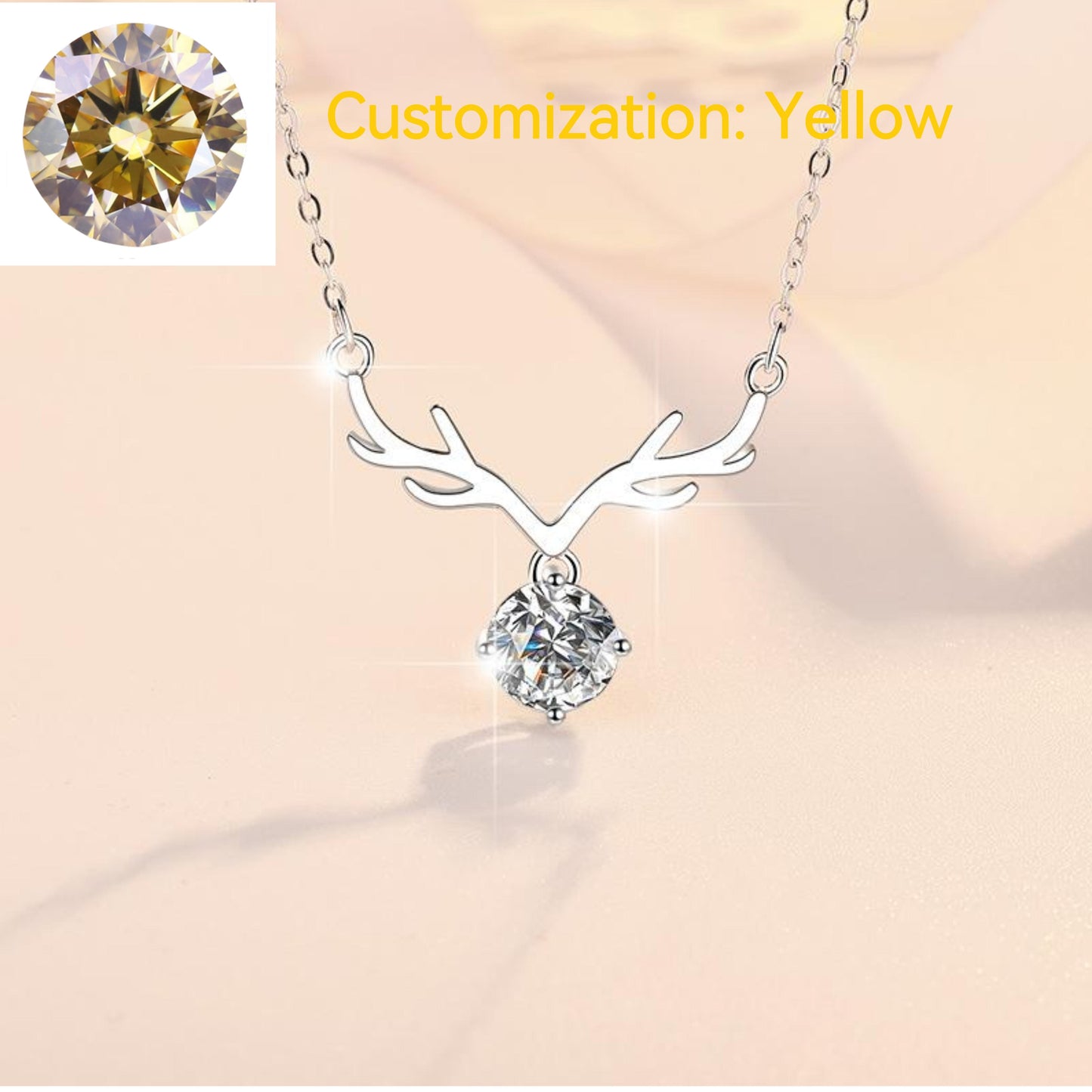 NO.207 S925 Sterling Silver Holiday Synthetic Moissanite Necklace Birthday Gift Minimalist Pendant Necklace Springtok