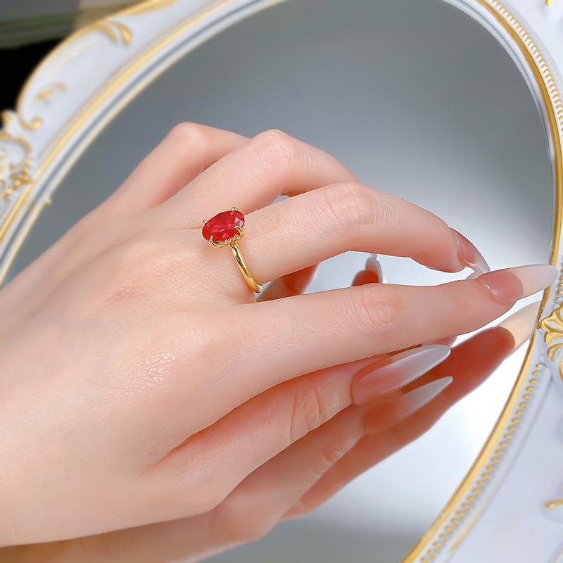 NO.060 S925 sterling silver oval cut ring 7*10mm 6A cubic zirconia ring fashion jewelry accessory woman girl promise ring Springtok