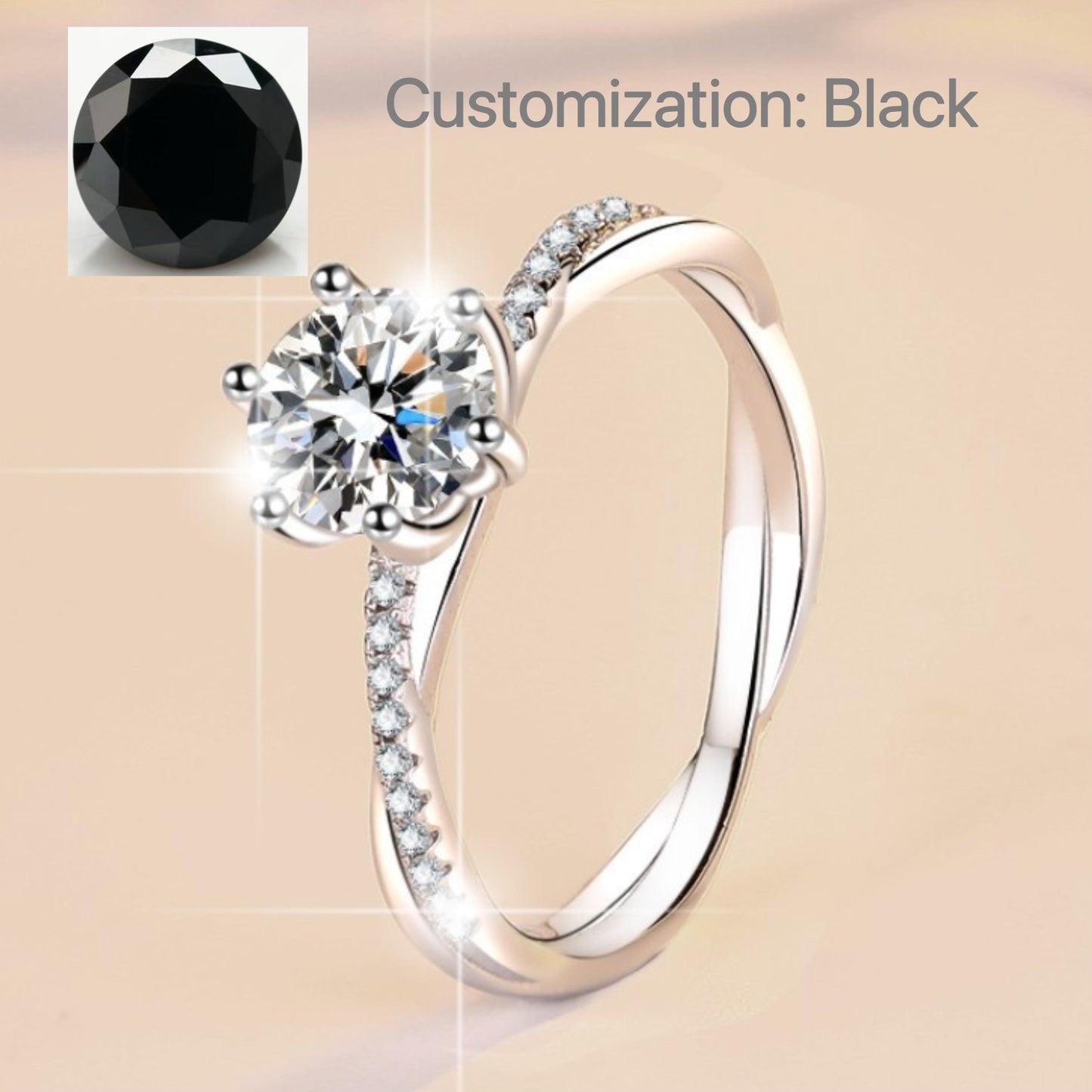 NO.113 S925 Sterling Silver Love Interwoven Ring Synthetic Moissanite Ring fashion jewelry accessory woman girl promise ring Springtok