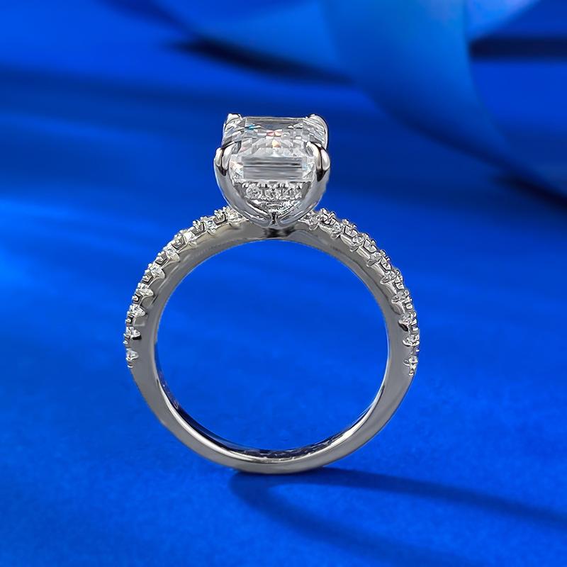 NO.069 S925 Sterling Silver Grandma Cut Square Sugar Ring 7*10mm 6A Cubic Zirconia Ring fashion jewelry accessory woman girl promise ring Springtok