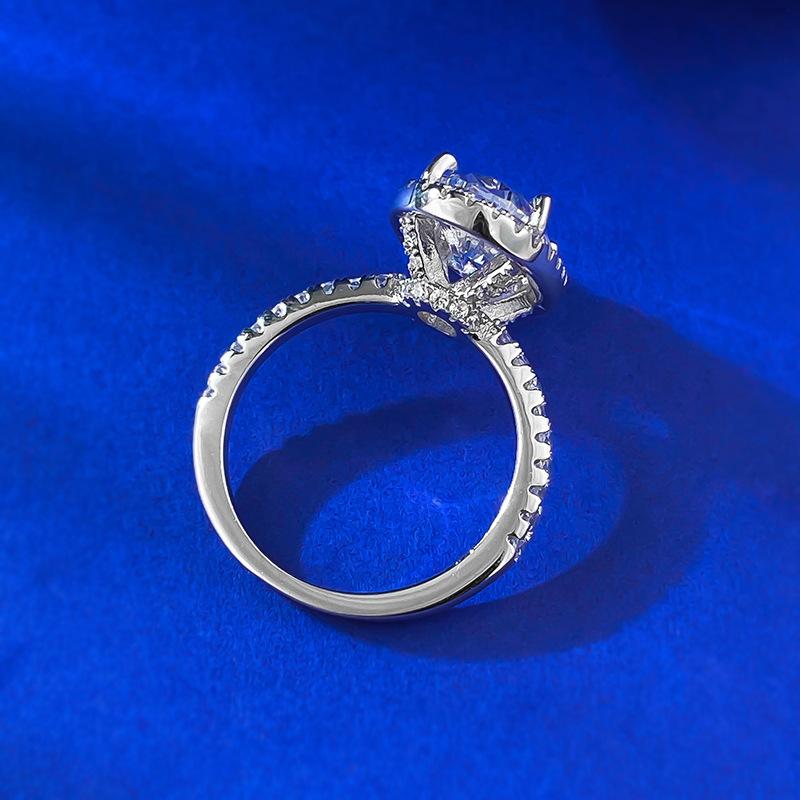 NO.045 S925 Sterling Silver Oval Cut Pigeon Eggs Ring 8*12 6A Cubic Zirconia Ring fashion jewelry accessory woman girl promise ring Springtok