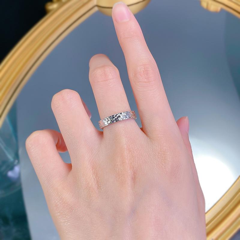 S925 Sterling Silver Crushed Ice Ring 6A Cubic Zirconia Ring