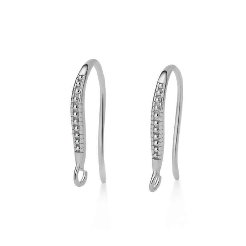 S925 sterling silver earhook, set with zircon, for jewelry DIY(A pair)