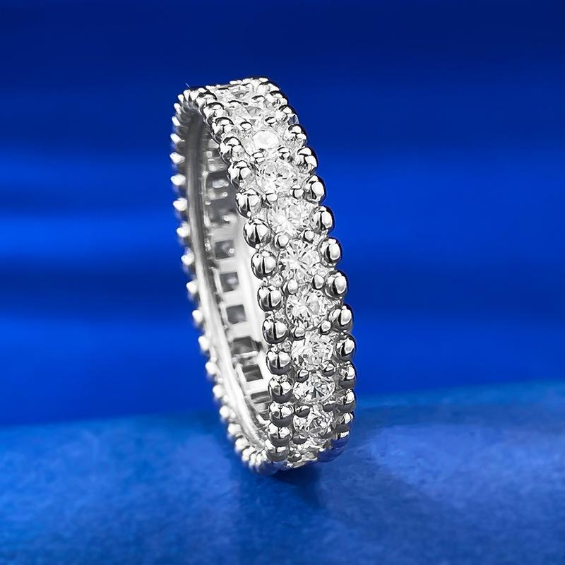 NO.097 S925 Sterling Silver Single Row Starry Ring 6A Cubic Zirconia Ring Daily Wear fashion jewelry accessory woman girl promise ring Springtok