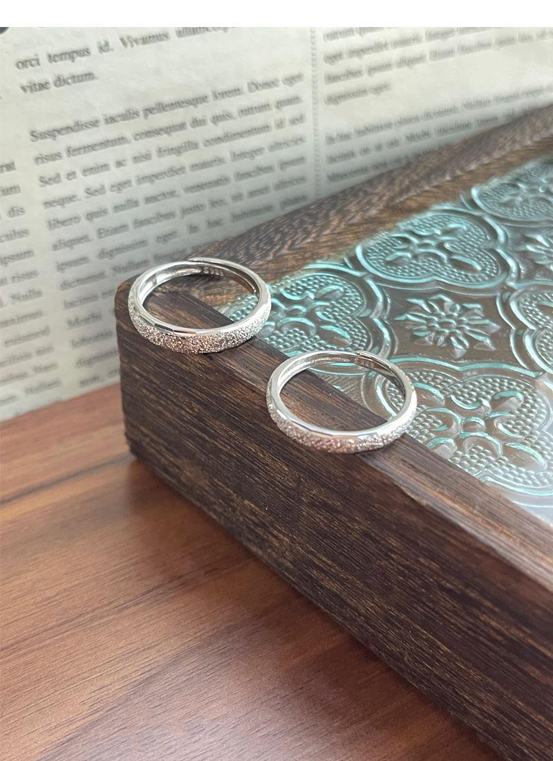 S925 Sterling Silver Couple Rings Plain Matte Open Ring -525 weddingring(45%)