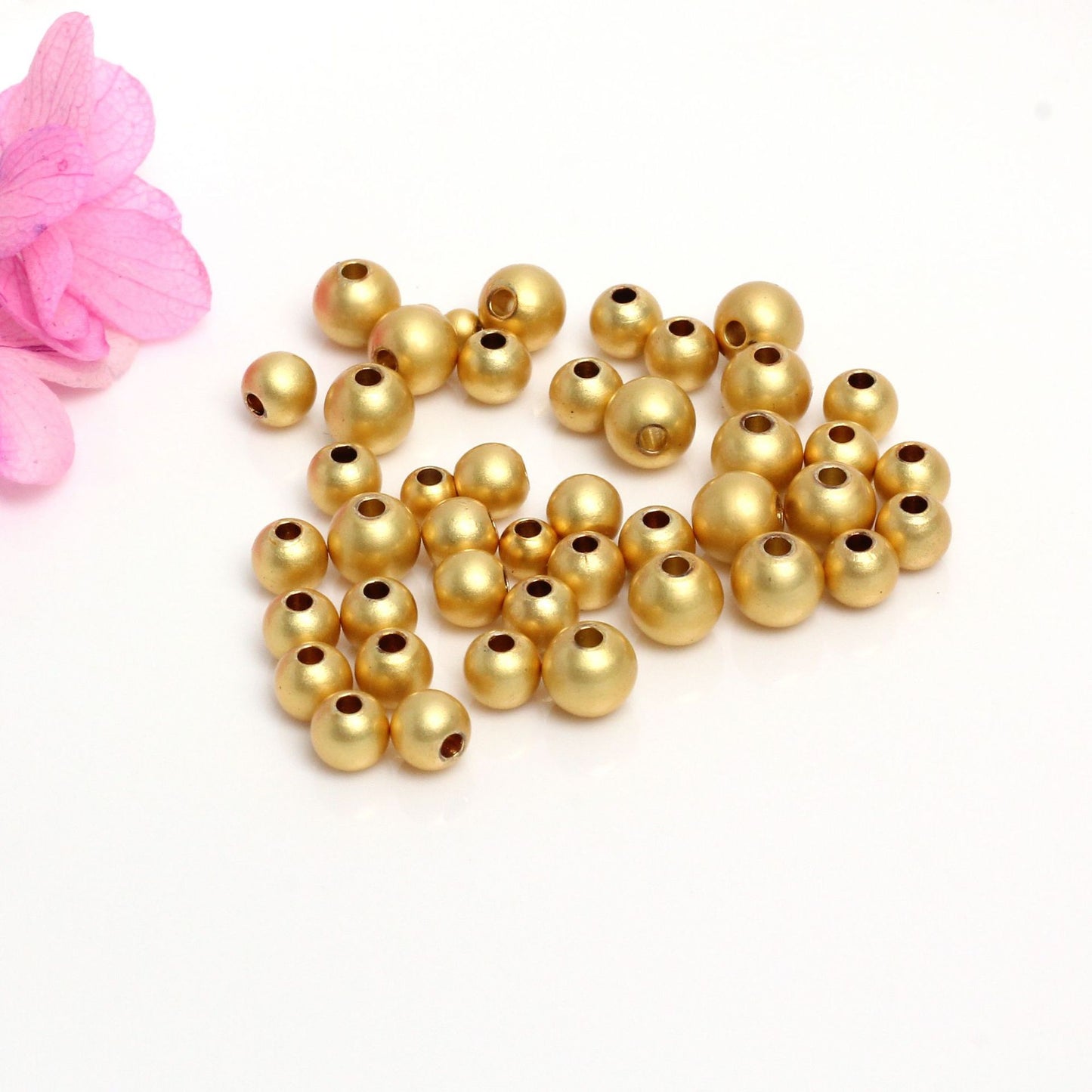 Ancient Gold Solid Copper Beads For Jewelry DIY，Covered by Real Gold