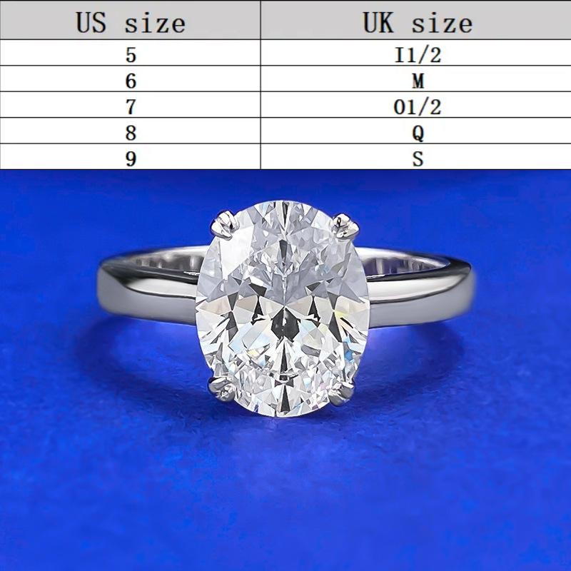S925 sterling silver oval cut ring 8*10mm 6A cubic zirconia ring fashion jewelry accessory woman girl promise ring-383(35%)