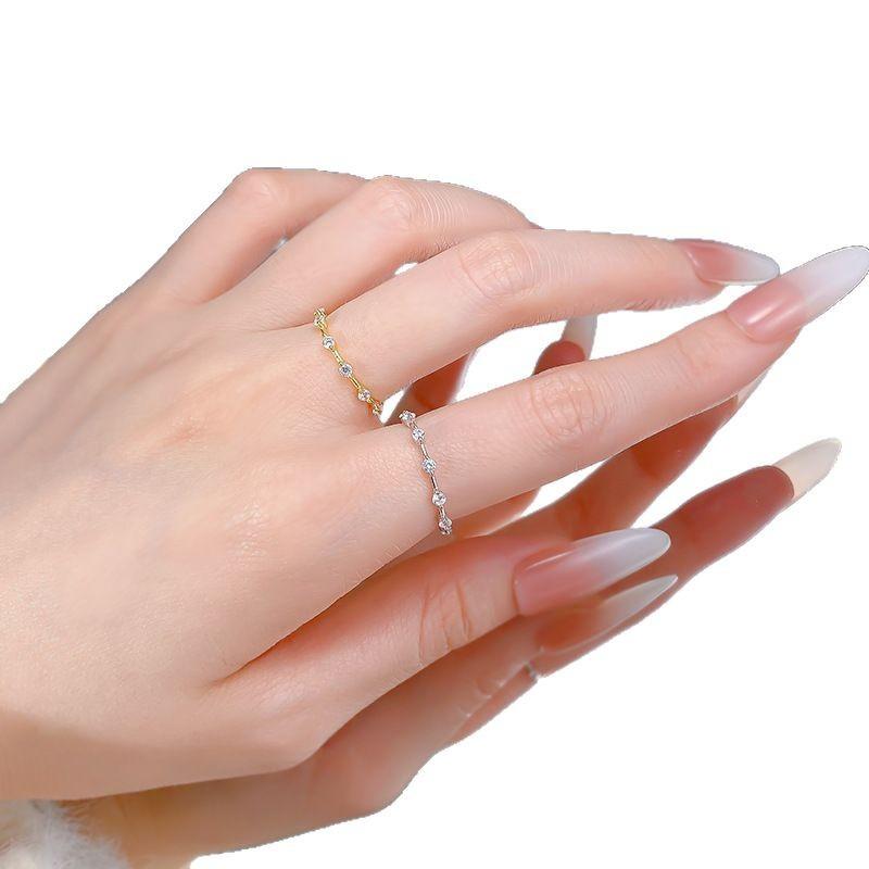 S925 Silver Golden-Plated Band 6A Cubic Zirconia Ring jewellery-116(45%)