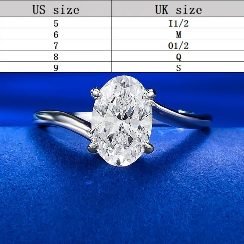 S925 Sterling Silver Oval Cut Oval Ring 6*9 6A Cubic Zirconia Ring fashion jewelry accessory woman girl promise ring-397(35%)