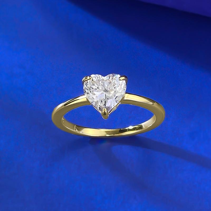 S925 Sterling Silver Heart-shaped Ring 7*7mm 6A Cubic Zirconia Ring-572(35%)