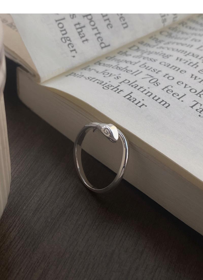S925 Sterling Silver Snake Simple Shape Ring for Women - 503(45%)