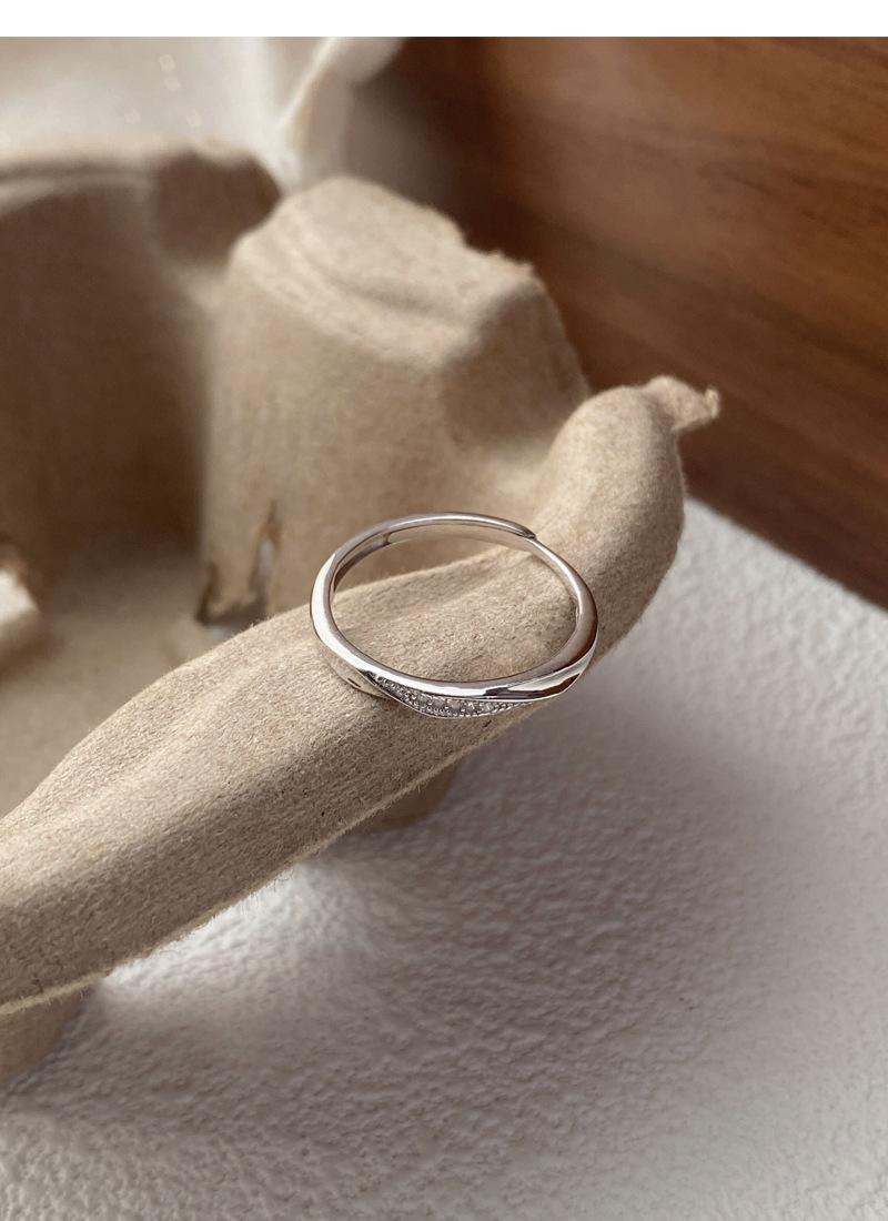 S925 Sterling Silver Simple Mobius Strip Couple Rings Plain Band -511 jewellery  with  meaning(45%)