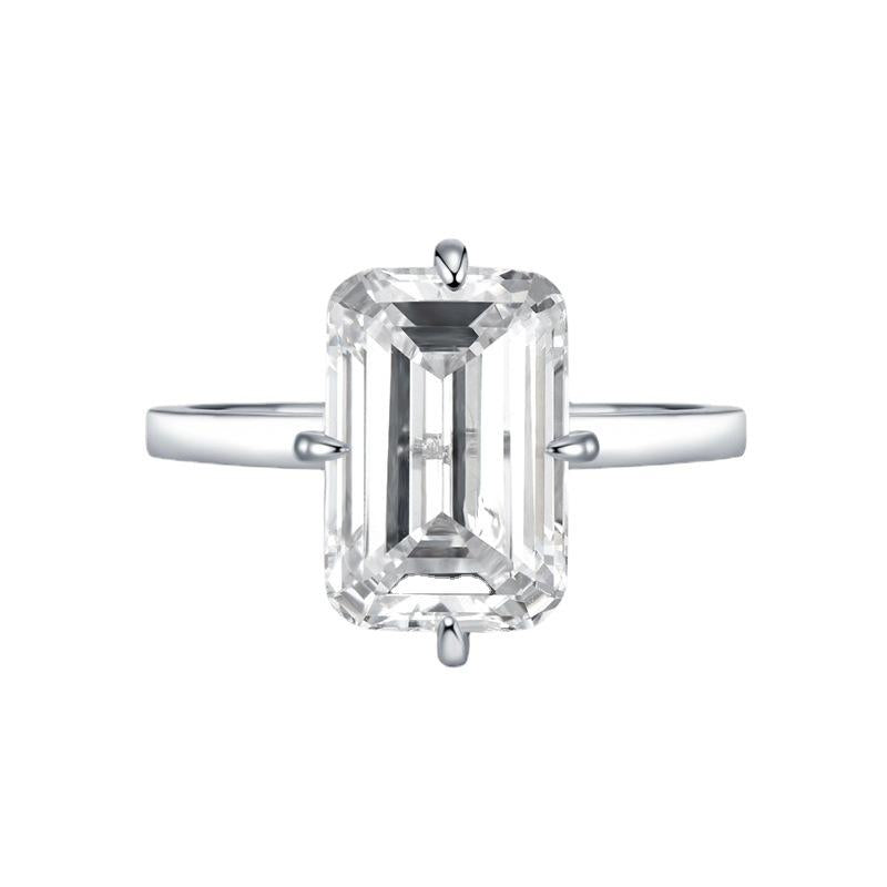 S925 Sterling Silver Grandma Cut High-carbon drill Ring 8*12mm 6A Cubic Zirconia Ring fashion jewelry accessory woman girl promise ring-256(35%)