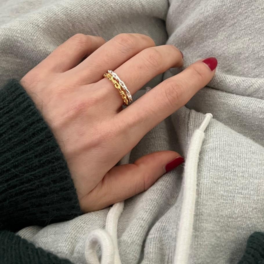 S925 Sterling Silver Threaded Knotted Braided Ring for Women Open -550(45%)